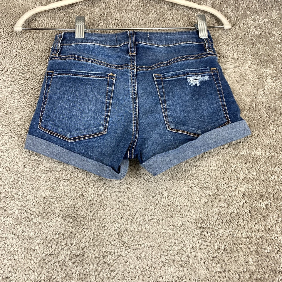 Curto Feminino Bullhead Denim Co. Super Stretch 23 Azul Cintura Baixa Algemado - Imagem 3 de 4