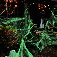 Halloween Creepy Spider Web Decor, 200 Sqft Super Stretchy Glow in the Dark Webb