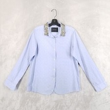 Maison Scotch Blouse Women 3 Blue Cotton Sequ...