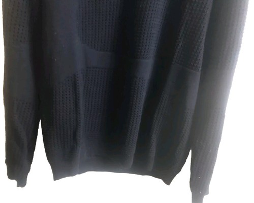Suéter perforado de algodón con parches de punto abierto manga larga talla M azul de Asos para hombre - Imagen 4 de 8