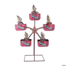 Animated Ferris Wheel 72-Inch Prop with Creepy Clowns and Eerie Music