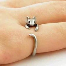 Mouse Wrap Ring Adjustable Silver