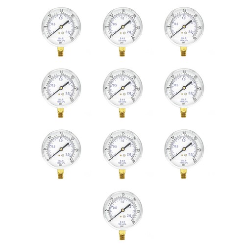 Dry Lower Mount Pressure Gauge with 3.5" Dial, 0-30 PSI, 1/4" Male NPT - Picture 7 of 7
