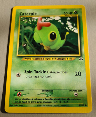 Caterpie # 53/75 Common aus Neo Discovery 2001 Pokemon Near Mint to Mint Vintage