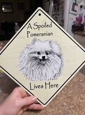 New  Pomeranian Metal Dog Crossing Xing Sign, KC creations Great Gift 