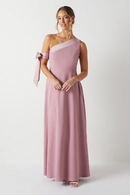 COAST ONE SHOULDER CONTRAST SATIN BRIDESMAID DRESS IN ANTIQUE ROSE