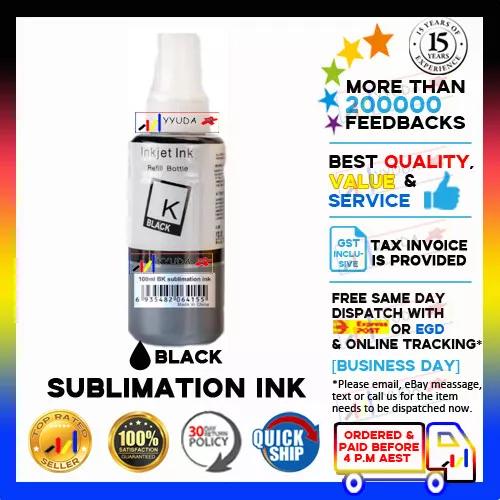 Dye Sublimation Ink for all Epson EcoTank printers ET-2810 2811 1810 4800 5800 - Picture 3 of 6