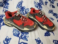 Balenciaga Triple S Red Black Shoes Mens Size 9 EU 42 516440 Good Shape+