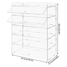 5 Tiers Acrylic Display Case Shelf Dustproof Showcase Holder For Retail Display
