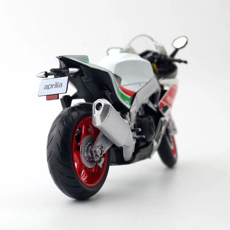 1:12 Aprilia RSV4 RR1000 Motorcycle Model Diecast Toy Car for Boys Kids White - Image 4 of 4