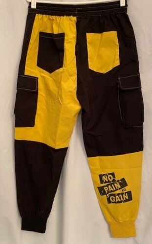PANTALONI CARGO KOYYE Colori Blocco Stampa Lettera Patchwork - Taglia M - Stile Hong Kong - Foto 4 di 8