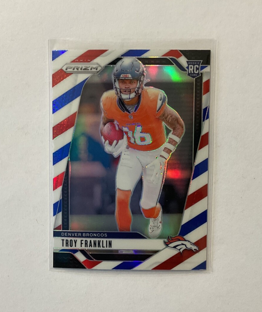2024 Panini Prizm Troy Franklin RC Red White Blue Rookie #393 Broncos