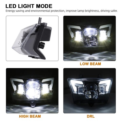 E24-Zertifiziert LED Scheinwerfer für Kawasaki 450R 2008-2023 KLX 125 2010-2017 - Bild 5 von 12