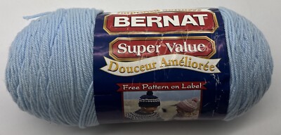 Bernat Super Value Yarn ''Pale Blue'' 1 Skein #396