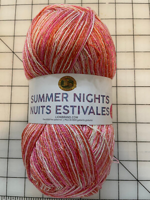 Lion Brand SUMMER NIGHTS Bonus 875 yds #1 Super Fine Yarn Color TROPICAL PUNCH
