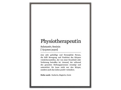 Physiotherapeutin Wall Art Kunstdruck Poster Bild Druck Deko Din A4 Geschenkidee