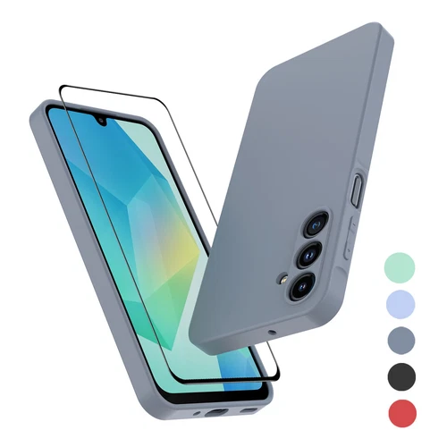 Funda de silicona a prueba de golpes para teléfono Samsung Galaxy A16 5G + vidrio templado - Imagen 8 de 39