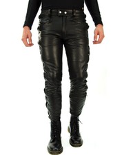 Bockle 1991 Lace Up Leather Pants Biker Leather Trousers Lace Up Leather Jeans Biker Look Gear