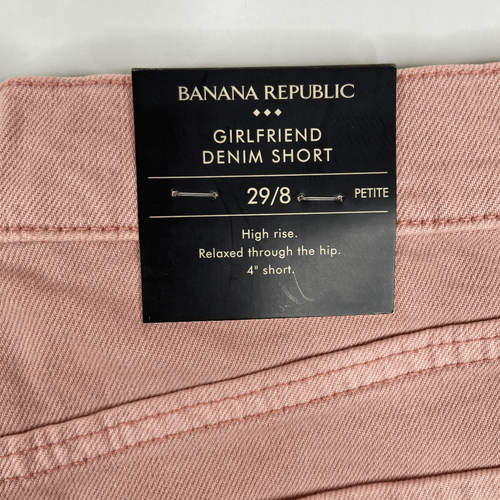 Pantaloncini da donna rosa Banana Republic orlo grezzo chiusura a bottoni taglia 29 nuovi con etichette - Foto 7 di 7