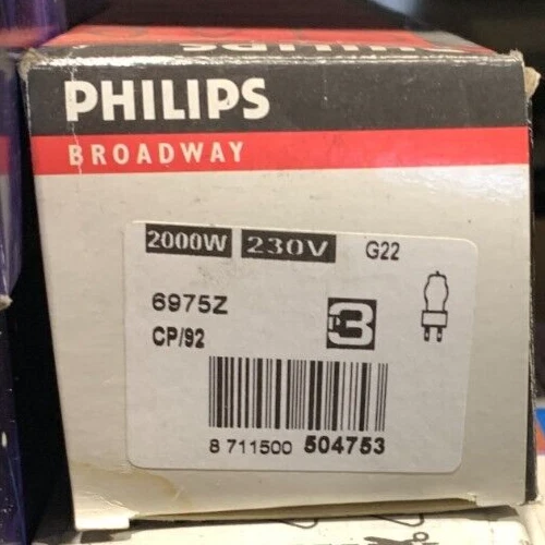 Philips Broadway CP92 2000w G22 6975Z Theatre Lighting Lamp Stage Bulb 230v - Image 2 of 2