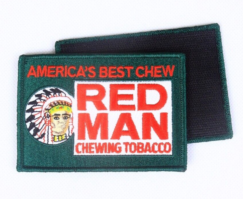 Red Man Chewing Tobacco Embroidered Tactical Morale Patch Hook & Loop USA Seller