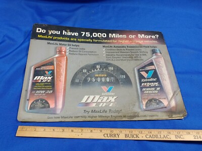 Valvoline Oil Max Life Advertising Sign Mousepad Store Counter Foam Mat VTG 19x