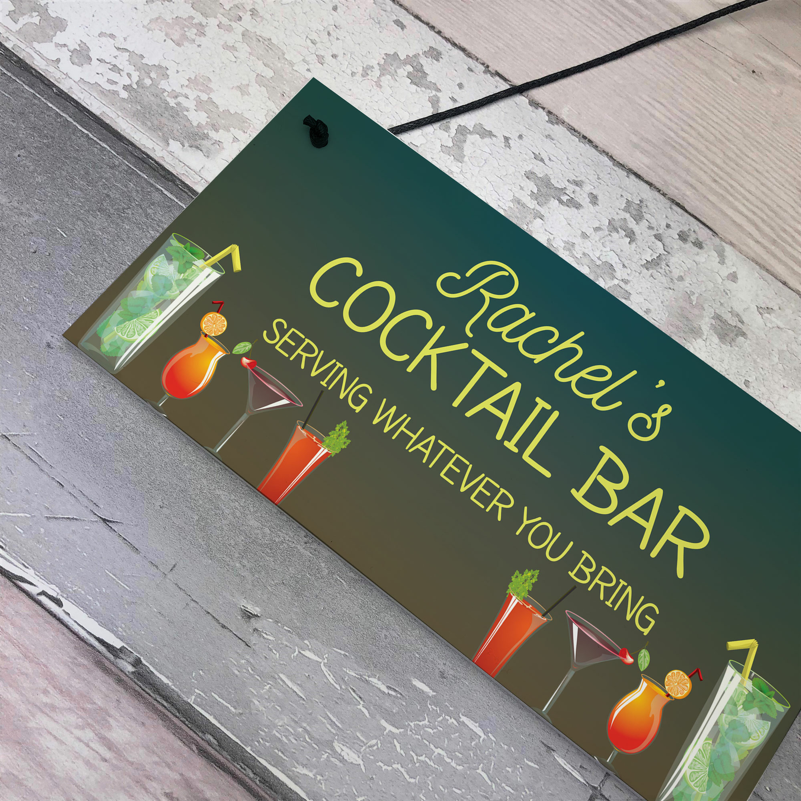 Personalised Cocktail Bar Sign For Your Home Novelty Alcohol Gifts Man