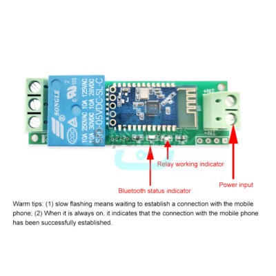 Single-Channel Bluetooth Relay Module Control APP Switch IoT Smart Home 5V/12V
