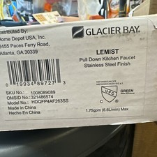 Glacier Bay Kitchen Faucet 20.5" Single-Handle Pull-Down Sprayer Stainless Steel