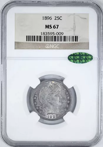 1896 Barber Quarter NGC MS67 CAC