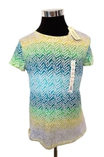 New with Tags Sonoma Everyday T- Shirt Juniors Size L Multicolor Chevron Stripes