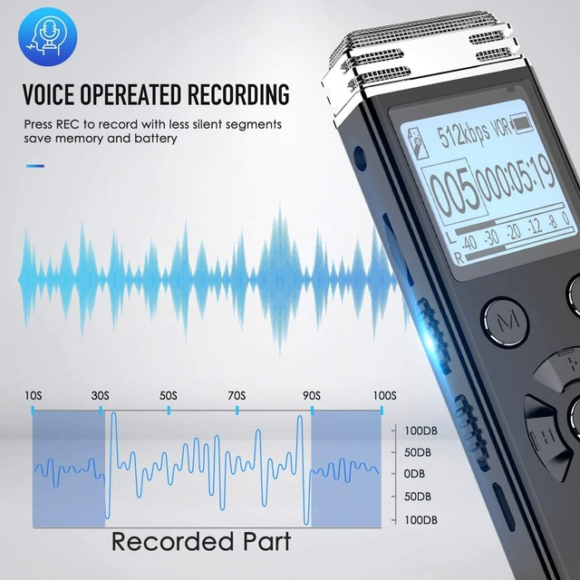 EVISTR V508 Digital Voice Recorder for Lectures Meetings Portable