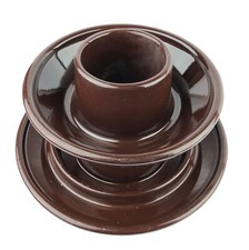 Vintage Huge 2 Tier Brown Ceramic High Voltage Power Line Insulator 13 x 9" 22lb