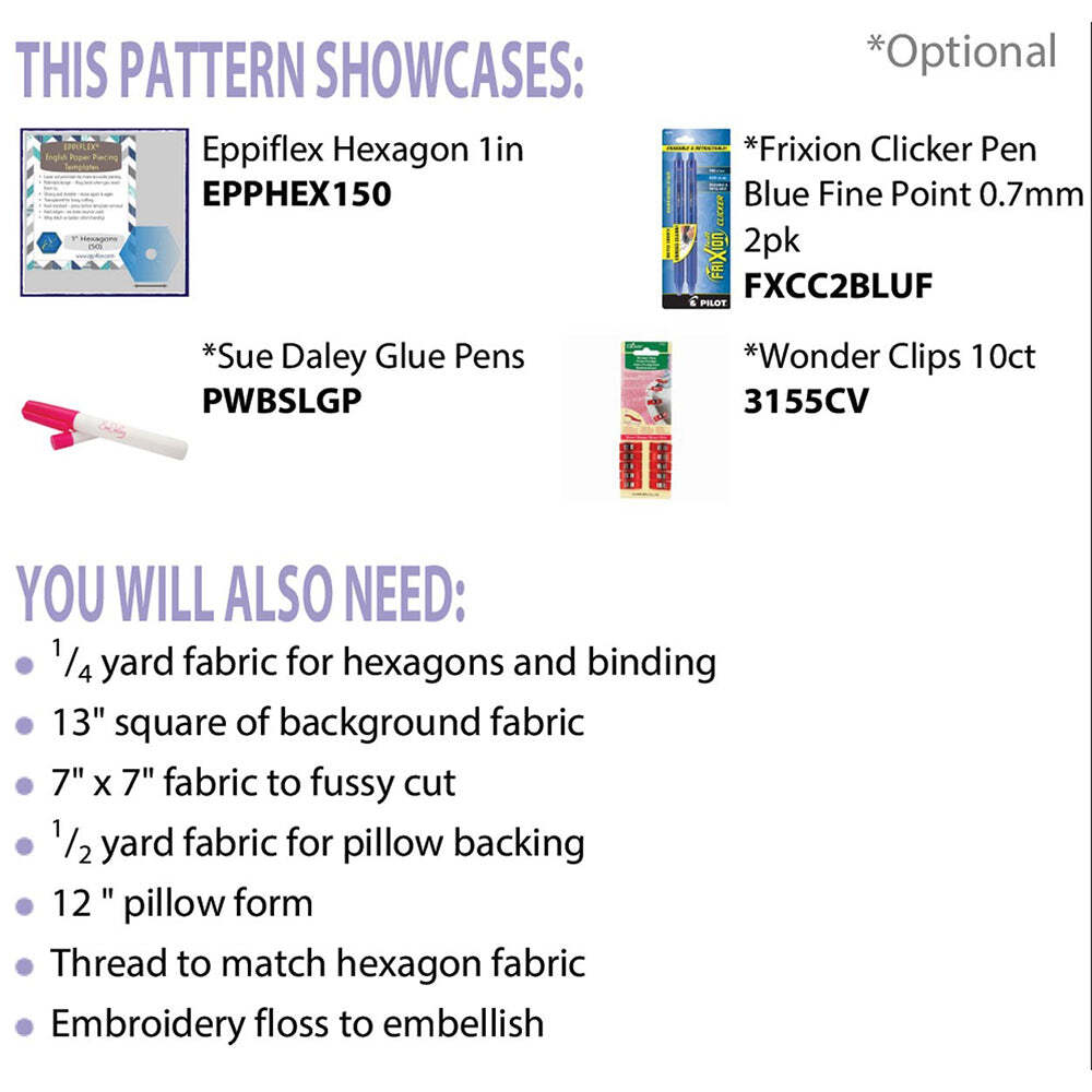 Cut Loose Press, Hexagon Frame Pillow Pattern