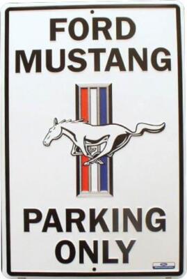 Novelty Car Sign Black Red Ford Mustang 'Parking Only' Metal Sign Plate - 8x12 Inches, Black & Red, Made In USA Ford Mustang Gifts - Foto 3