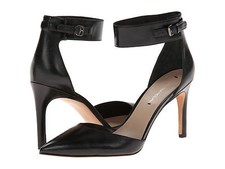NIB 225 Via Spiga Idabelle Ankle Strap Shoes Black Leather Size 7