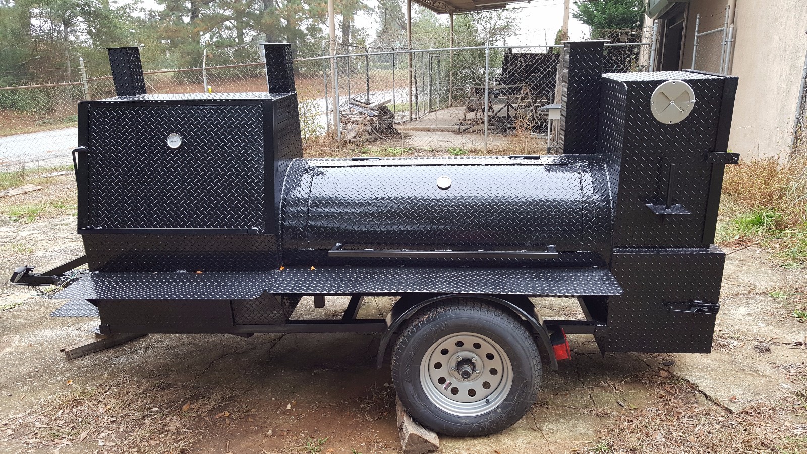 Mobile BBQ Smoker 36 Grill Trailer Catering Food Truck Concession Business Cart - Picture 4 of 12