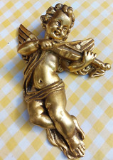 Angioletto Musicista Resina Dorata Violino Angelo