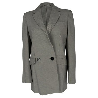 Galvan London Zweireiher Tweed Blazer aus Baumwolle Damen Grau Größe 34