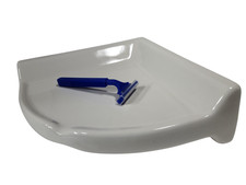 Vintage White Ceramic Shower Tile Corner Tray Soap Dish Ledge Shampoo Holder