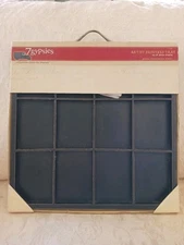 New 7Gypsies Artist Printers Tray Black ATC Photo Art Display Metal Handle 12x12
