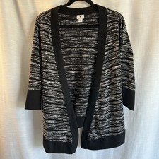 Worthington Women's Multicolor Cardigan Long Sleeve Open Front Draped Sweater L