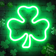 11.5 Inch St Patricks Day Decorations,Irish Clover LED Window Lights,Usb Powered