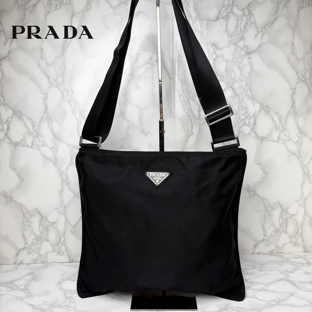 Prada Sacoche Shoulder Bag Crossbody Black in Excellent Condition bj6