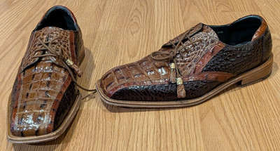 Men's Giorgio Brutini Private Collection Oxford Dress Shoes Croc Leather - 11M