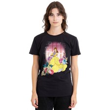 Image of Beauty and the Beast Belle Flowers Window T-Shirt S-2XL, Black