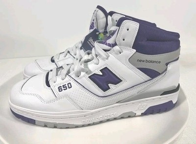 New Balance 650R Leather White Purple Basketball Shoes 