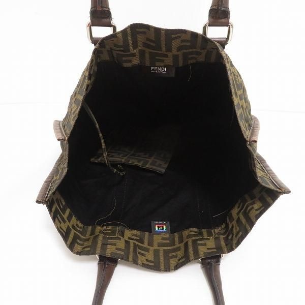 FENDI Dark Brown Zucca pattern leather tote bag with pouch DDP USA Shipping 2401 thumbnail 6