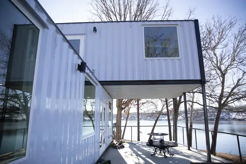 Shipping Container Home - 1280 sq ft, 3 bed 2story with perpendicular cantilever - thumbnail 10