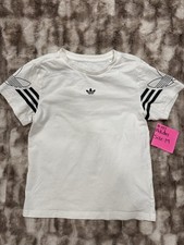 Adidas Originals Outline Tee in white cotton jersey kids size medium